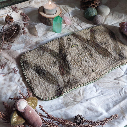 Plant-Dyed Wool Moth Altar Cloth