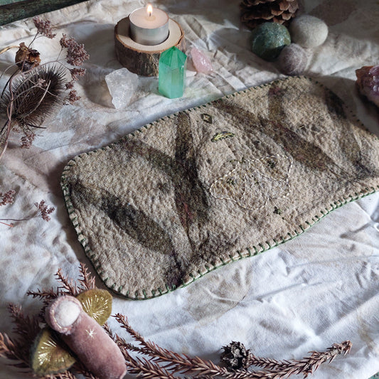 Plant-Dyed Wool Moth Altar Cloth